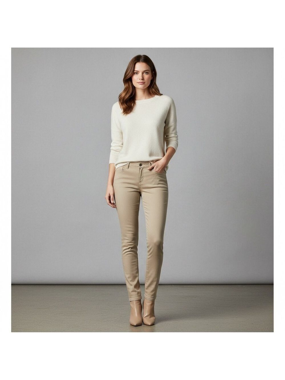 cleo beige skinny leg jeans size 18